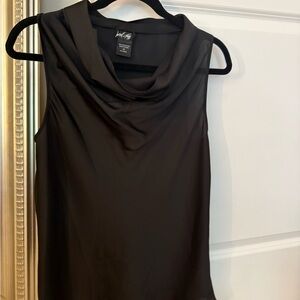 Black Cowl Neck Tank Top